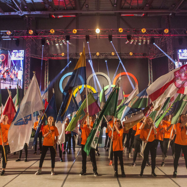 Latvijas Jaunatnes olimpiādes lāpas sagaidīšana Kuldīgā